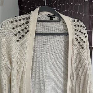 Express Cream Cardigan with Studded Accents